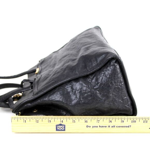 T Tahari BLACK GENUINE LEATHER THREE COMPARTMENTS BUSINESS TOTE SHOULDER BAG - Picture 15 of 16